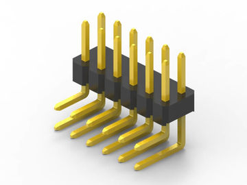 ทองแดง 2.00 มิลลิเมตร Pcb Header Pins สองแถว ผ่านหลุม 14 Pin Header Connector