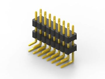 2.00mm pin header สองแถว R/A PA6T พลาสติกที่นําไปใช้ในเครื่องมือ