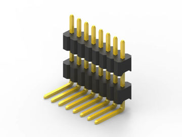 1.27 มม Pitch PCB Header Connector คอนคาเวฟโค้งแถวเดียวพลาสติกคู่