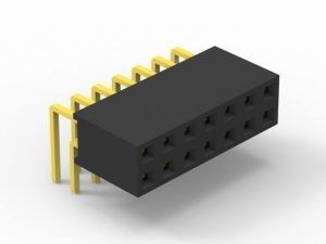 2 มิลลิเมตร Pitch Connector หญิง ผ่านรู พลาสติก มุมขวา หัว หญิง