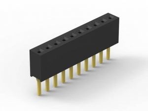 สีดํา ผู้หญิง PCB Header Connector 1.27mm Pitch วัสดุ LCP H = 2.1mm