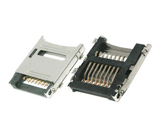 เครื่องเชื่อมการ์ด Micro SD แบบ Flip TF 1.8 mm ความสูง ความต้านทานการติดต่อ 100 MΩ Max