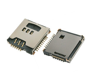 โลหะ Flip Micro SIM Card Connector, MS / แมมโมรี่การ์ด โซค็อต ปัจจุบัน 0.5 A