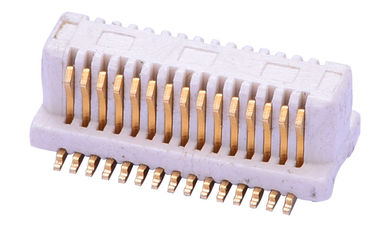 สูง 30PIN PCB Board To Board Connector พีเดสเทล สีเบจ โฟสฟอร์ วัสดุทองแดง