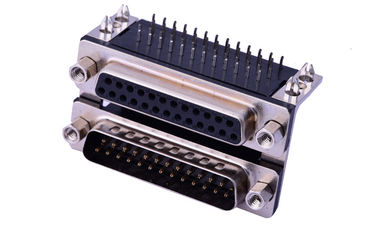 คอนเนกเตอร์การเข้าออก VGA รวม 25 ชาย 25 ฐาน สีดํา 90 องศา