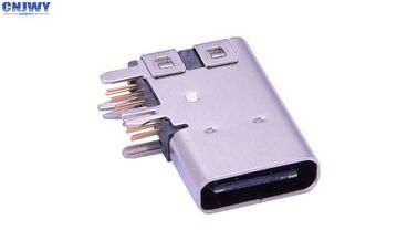 3.1 รุ่น C เครื่องเชื่อม Micro USB ฐาน 90 องศา 14 ติดต่อ สังกะสีทองแดง