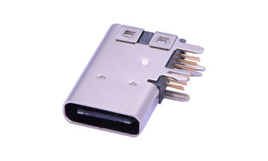 3.1 รุ่น C เครื่องเชื่อม Micro USB ฐาน 90 องศา 14 ติดต่อ สังกะสีทองแดง
