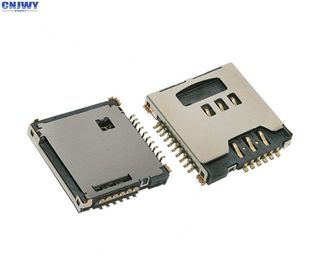 โลหะ Flip Micro SIM Card Connector, MS / แมมโมรี่การ์ด โซค็อต ปัจจุบัน 0.5 A