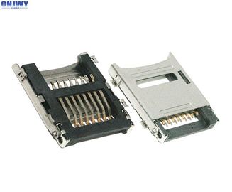 เครื่องเชื่อมการ์ด Micro SD แบบ Flip TF 1.8 mm ความสูง ความต้านทานการติดต่อ 100 MΩ Max