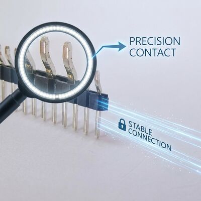 การแยกแยก Snap-Off Single Row Male Pin Header Strip Connector 2.54mm Pitch 40-Pin ความยาวที่สามารถปรับแต่งได้