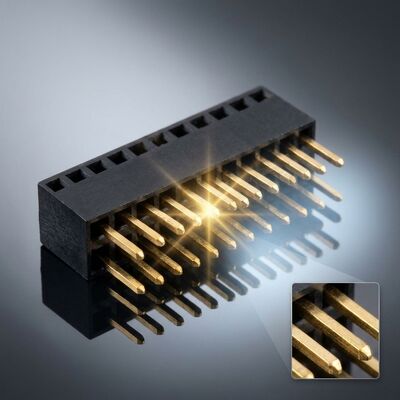 ขั้วต่อส่วนหัวหญิงสามแถวขนาด 1.27 มม. ซ็อกเก็ต PCB ความหนาแน่นสูง 3x40P โกลด์แฟลช