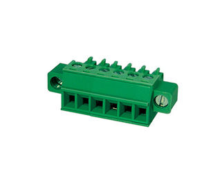 เครื่องเชื่อมปลายทางที่ติดต่อได้ CPT 3.81mm Pitch 1 * 10P สีเขียว PA66 SN Plated 30-16AWG