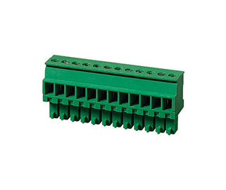 PA66 SN ปลอต 30-16AWG เครื่องเชื่อมปลายบล็อก CPT 3.81mm Pitch 1 * 10P เขียว