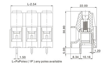 20-6AWG Power Terminal Block / CET10 เครื่องเชื่อมสายพานปลายไฟ 12.7 มม