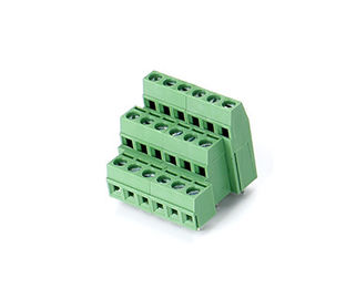 สไตล์สหภาพยุโรป PCB Terminal Block Connector CET1.5 ติดใน 5.08mm Pitch 1 * 06P เขียว