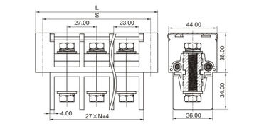 เครื่องเชื่อมต่อบล็อกเทอร์มินัลปัจจุบันสูง M8 สแตนเลส PBT 1 * 03P 5G สถานีฐานหอคอย