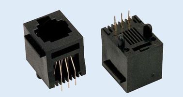พลาสติก BMS RJ11 มุมขวา All PBT&amp;Pa66 6P6C PCB Socket
