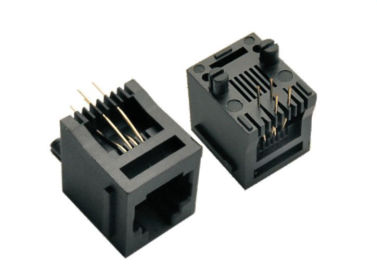 พลาสติก BMS RJ11 มุมขวา All PBT&amp;Pa66 6P6C PCB Socket