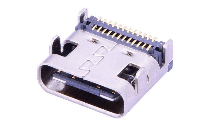 24 ติดต่อ Usb 3.1 ประเภท C Connector, Pcb Mount Usb C Connector ฐานติดตั้งแนวราบ