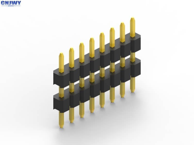 สายเดียว ผู้ชาย Pin Header Connector 2.0 มม PitchBlack PA6T ติดกัน