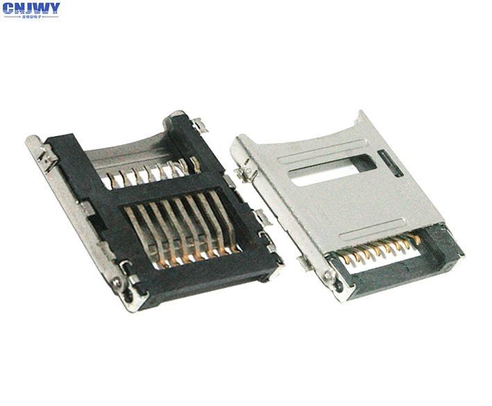 เครื่องเชื่อมการ์ด Micro SD แบบ Flip TF 1.8 mm ความสูง ความต้านทานการติดต่อ 100 MΩ Max