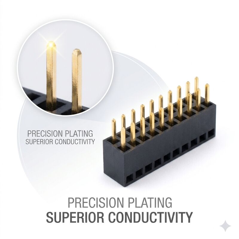 ขั้วต่อส่วนหัวหญิงสามแถวขนาด 1.27 มม. ซ็อกเก็ต PCB ความหนาแน่นสูง 3x40P โกลด์แฟลช