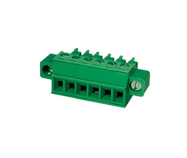 เครื่องเชื่อมปลายทางที่ติดต่อได้ CPT 3.81mm Pitch 1 * 10P สีเขียว PA66 SN Plated 30-16AWG