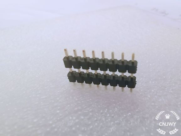Plug In Male Pin Header Connector 1*8P L=14mm พลาสติกคู่ 0.8U ทอง แฟลช PE แพคเกจ
