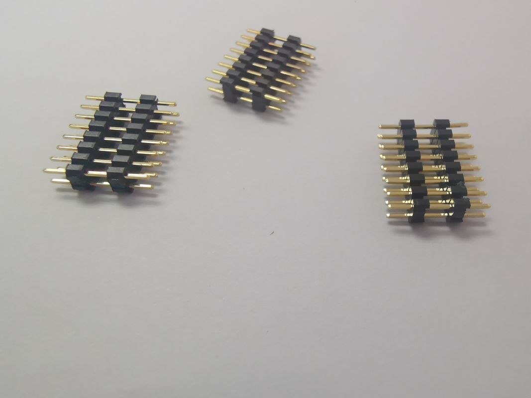 12 Pin Dual Row Male Pin Header Connector 1.0mm Pitch Length การปรับแต่งความยาว