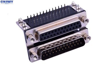 คอนเนกเตอร์การเข้าออก VGA รวม 25 ชาย 25 ฐาน สีดํา 90 องศา