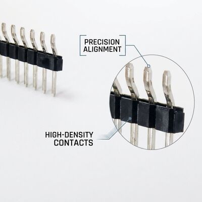 เครื่อง Pin Round Male Header Connector 2.54mm Pitch Precision เครื่องติดต่อแบบแปรรูป PCB สองแถว