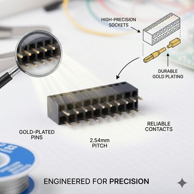 SMT Surface Mount 1.27MM Pitch หัวข้อสอดสับเพศหญิง คอนเนคเตอร์สองแถวทอง แฟลช PA6T PCB